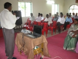 <p>A church service in the Ongole Conference. Notice the men and women sit on opposite sides of the church.</p>
