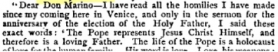 A letter from Cardinal Giuseppe Sarto (who became Pope Pius X in 1903) as quoted in Publications of the Catholic Truth Society Volume 29 (Catholic Truth Society: 1896): 11. 