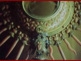 <p>A sacred heart, the letters SFS, and sun rays emanate from the center of this monstrance, a Catholic vessel used to display the <a title="Read our article: The Pagan Origins of Mass" href="../S-deception_paganism_Catholic_mass_silver" target="blank">Eucharistic host</a>. This particular monstrance is also interesting because it shows both the male and female rays emanating from it. <br /><br />Watch<a href="https://amazingdiscoveries.tv/media/132/219-the-wine-of-babylon/"> The Wine of Bablyon on ADtv</a> for more information.</p>